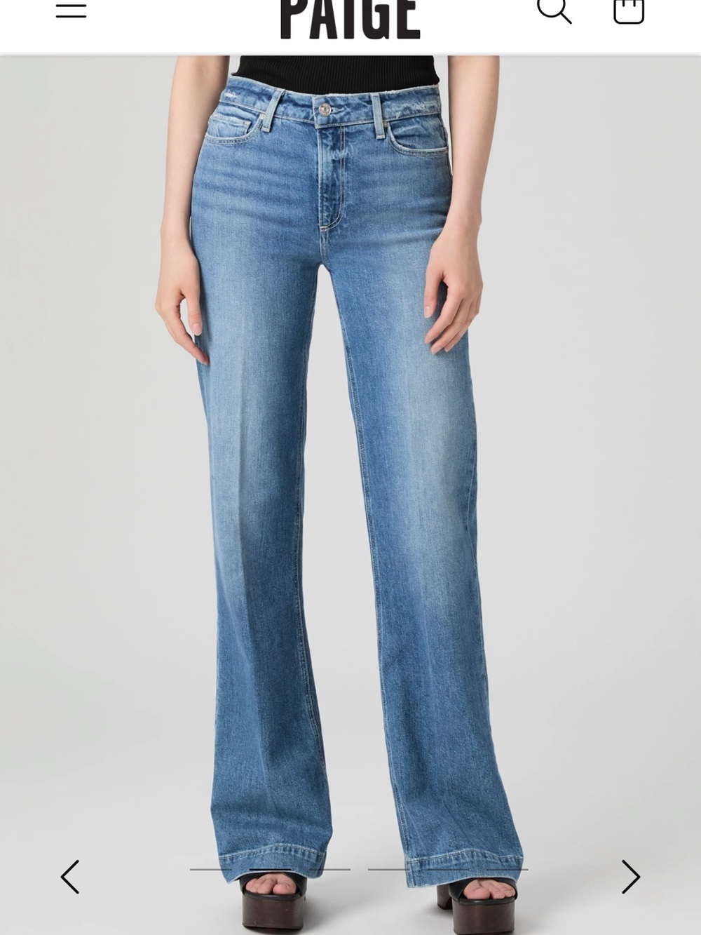 PAIGE Leenah High Rise Wide Leg Jeans Rural Distressed 30/32 Boho Designer‎ Chic